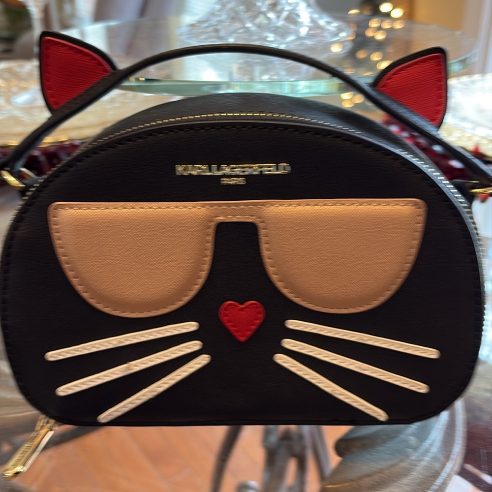 Karl Lagerfeld Black Saffiano Leather Cat
Crossbody Bag - Picture 2 of 11